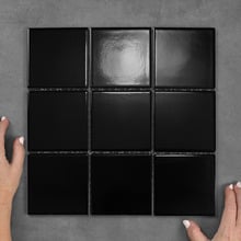 Stanmore Black Small Square Porcelain Mosaic Tile